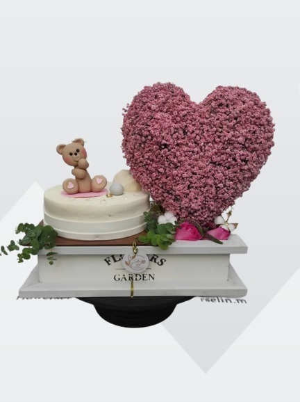 سفارش تزئین کیک و کادو با گل ژیپسوفیلیا +  +