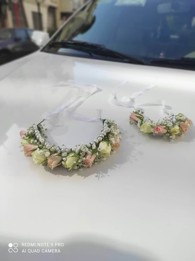 سفارش تاج گل سر و دستبند عروس تهران +  +
